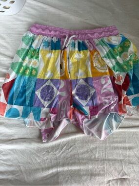 Women's Multicolor Printed Ruffle Hem Shorts